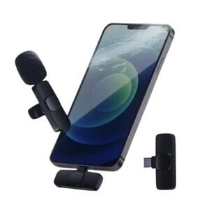 New Wireless Lavalier Mic 2-Pack, Plug & Play, iPhone/Android, No App/Blue